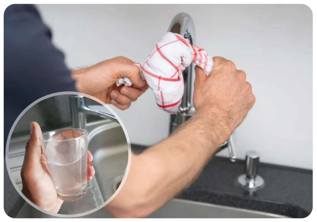 Filtro acqua rubinetto Philips installato in cucina أو Risparmio con filtro per rubinetto